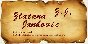 Zlatana Janković vizit kartica